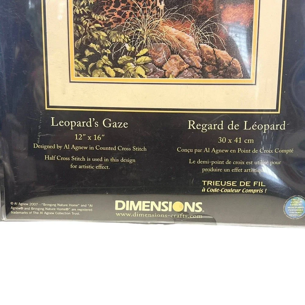 NEW Dimensions GOLD COLLECTION Leopard's Gaze Cross Stitch Kit‎ #35209